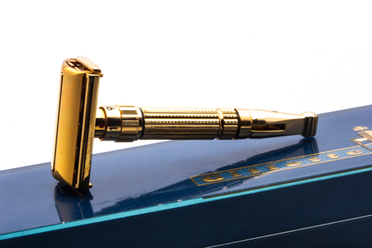 1960 F4 Gillette Gold Toggle Adjustable DE Safety Razor Set with Original Case | Original Condition