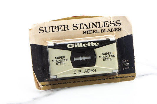 Gillette Super Stainless Double Edge (5) - New Old Stock (NOS) Razor Blades