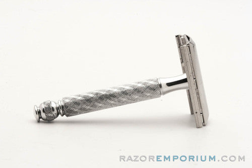 1969 O1 Gillette Spiral Handle Ball End Tech Safety Razor Factory Nickel Revamp