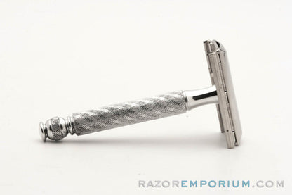 1969 O1 Gillette Spiral Handle Ball End Tech Safety Razor Factory Nickel Revamp