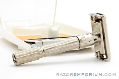 1967 Gillette Slim Adjustable Double Edge Safety Razor Set