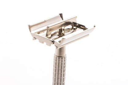 1959 E4 Gillette Flare Tip Super Speed Double Edge Safety Razor | Factory Nickel Revamp