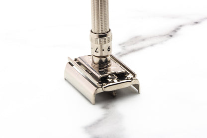 1966 L2 Gillette Slim Adjustable TTo Double Edge Safety Razor | Factory Nickel Revamp