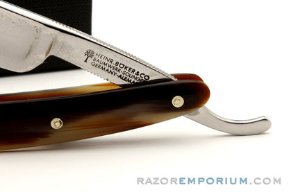 5/8" Boker Rasiermesser Original King Cutter Synthetic Horn Round Point Straight Razor