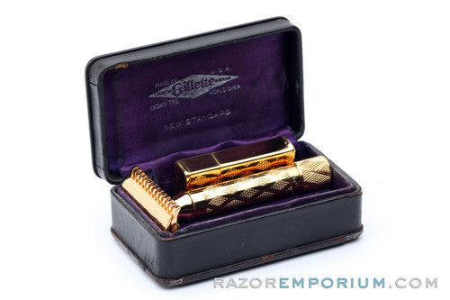 1920's Gillette New Standard Safety Razor Set | 24K Gold Revamp