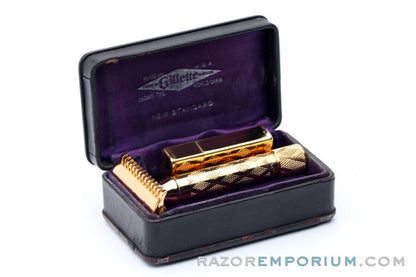 1920's Gillette New Standard Safety Razor Set | 24K Gold Revamp