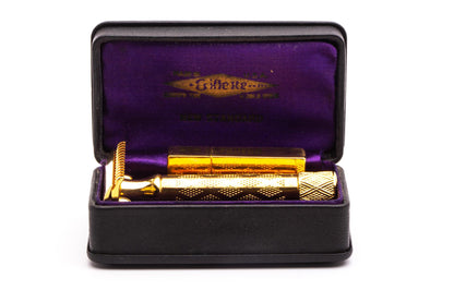 1925 Gillette New Standard Safety Razor Set | 24K Gold Revamp