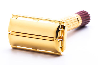 1959 E3 Gillette Heavy Red Tip Super Speed Safety Razor | 24K Gold Revamp