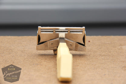Gem 1940's G-Bar Single Edge Razor with Cream Handle - Excellent