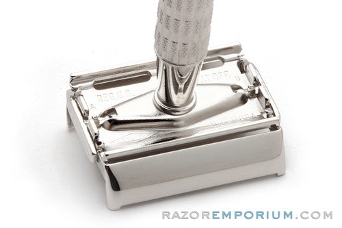 1955 Gillette Red Tip Heavy Super Speed DE Safety Razor Rhodium Revamp