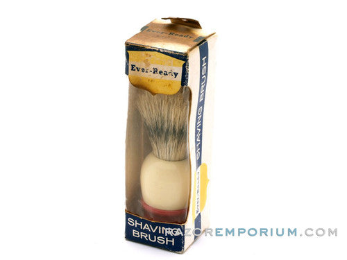 Ever-Ready Super Fine Badger Red & Cream Shaving Brush w/ Original Box