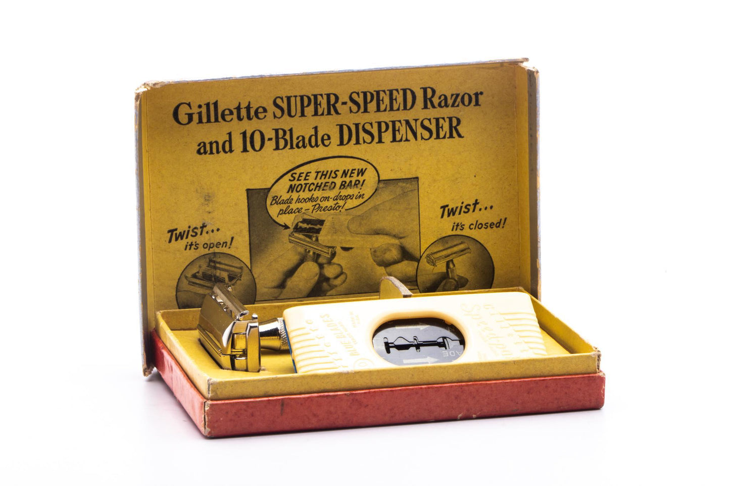 1940's Gillette Super Speed Double Edge Safety Razor Set | Original Condition