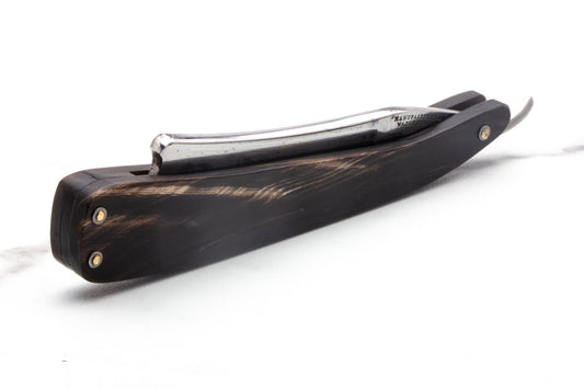 7/8" Vintage Restored Wade & Butcher Straight Razor with Mixed Horn Scales