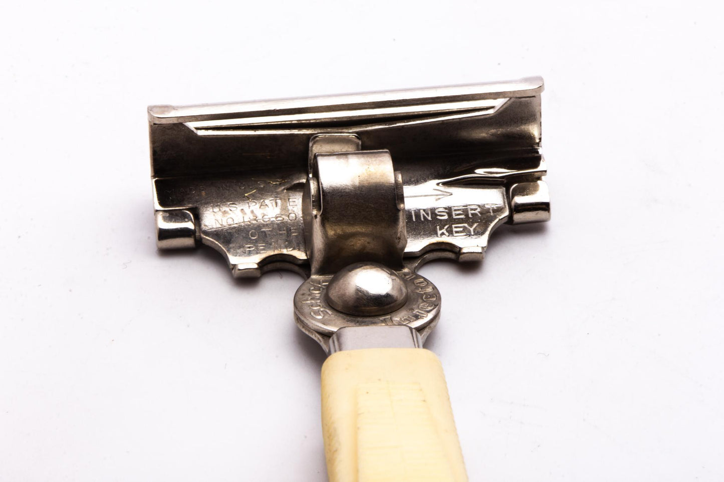 1950's Schick Silver Injector Razor with Cream Bakelite Handle | Factory Nickel Revamp