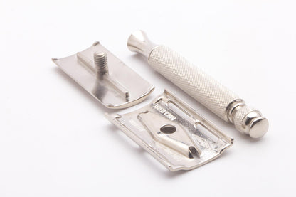 1955 A1 Gillette Ball End Tech Double Edge Safety Razor | Factory Nickel Revamp