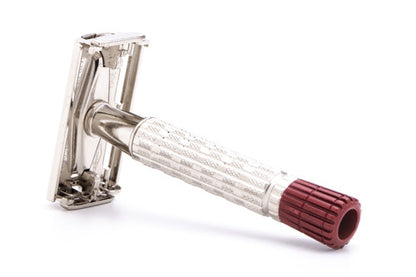 1956 B1 Gillette Heavy Red Tip Super Speed TTO Double Edge Safety Razor | Factory Nickel Revamp