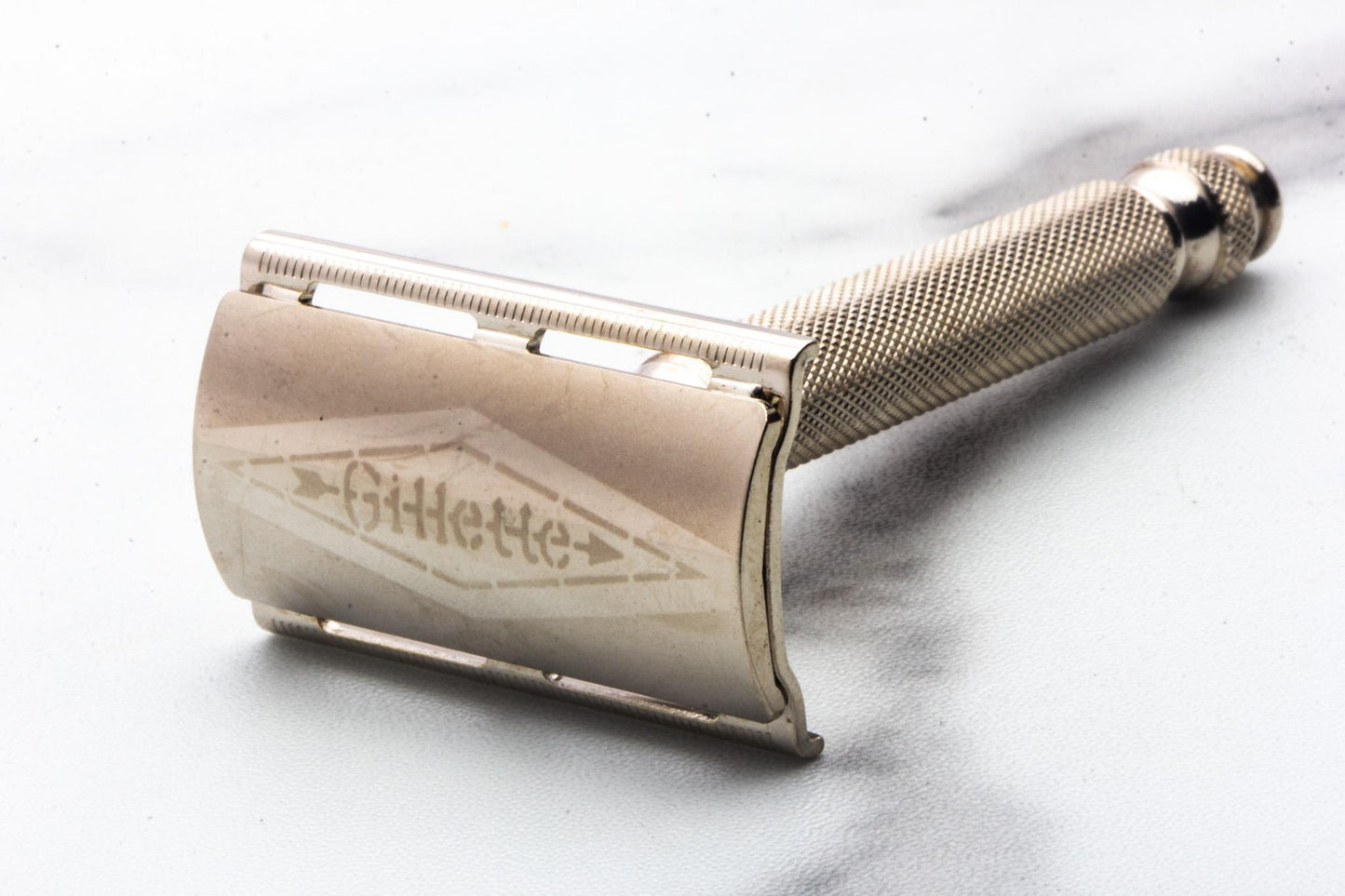 1955 A4 Gillette Ball End Tech Three Piece Double Edge Safety Razor | Original Condition
