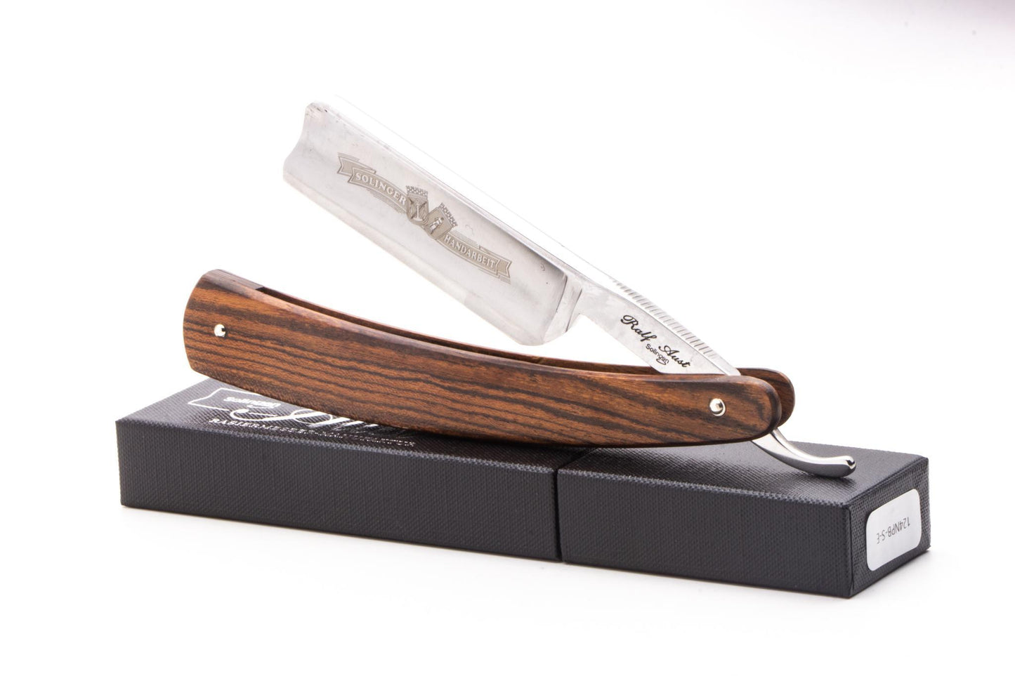 8/8" Ralf Aust Spanish Tip Straight Razor With Mexican Palisander Wood Scales