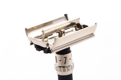 1977 X4 Gillette Super Adjustable "Black Beauty" Safety Razor | Factory Nickel Revamp
