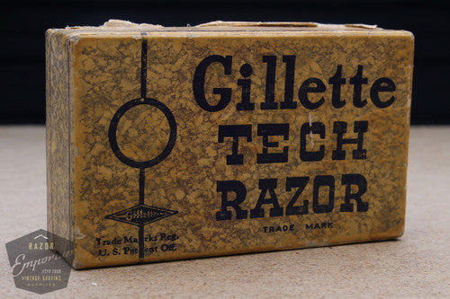 Gillette 1940's Bakelite Tech Razor in Brown Box - Excellent