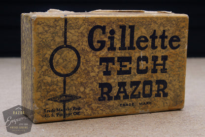 Gillette 1940's Bakelite Tech Razor in Brown Box - Excellent