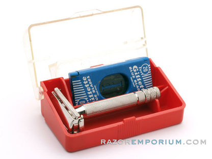 1940's Super Speed Double Edge Safety Razor in Red Case w/ Bladebank