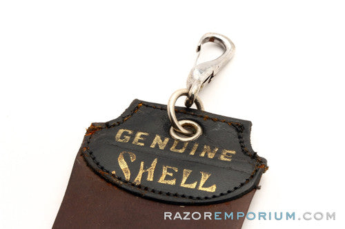 Genuine Shell Brown Straight Razor Strop & Canvas