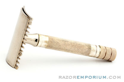 1930's L'Essor Open Comb Double Edge Safety Razor Set w/ Case & Blade Banks