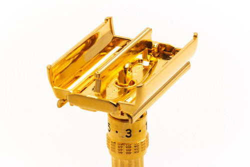 1963 I1 Gillette Slim Aristocrat TTO Adjustable Double Edge Safety Razor | 24K Gold Revamp