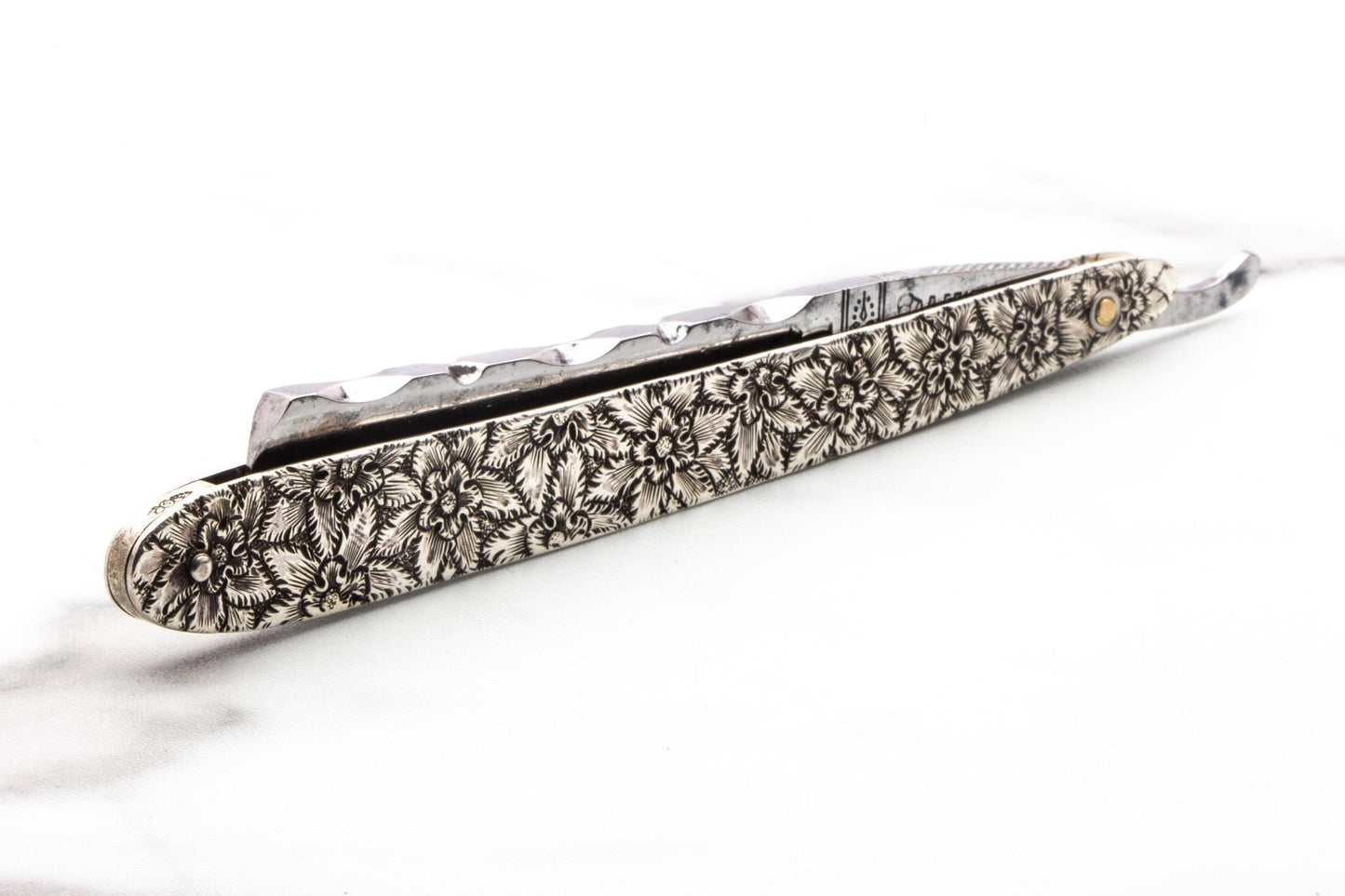 5/8" Vintage Restored A. Grissolange Straight Razor With Custom Steel Scales