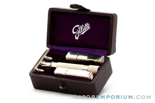 1908 Gillette Single Ring Old Type Set w/ Case & Blade Banks
