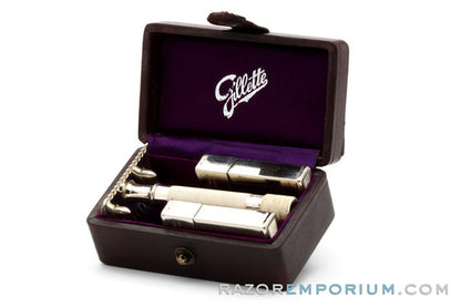 1908 Gillette Single Ring Old Type Set w/ Case & Blade Banks
