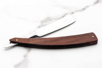 6/8" Vintage Restored Wade & Butcher Wedge Ground Straight Razor with Rose Wood Scales & Red Wedge Accent