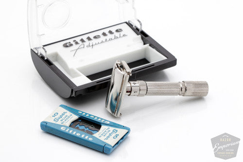 1959 Gillette E3 Fatboy Adjustable Double Edge Set