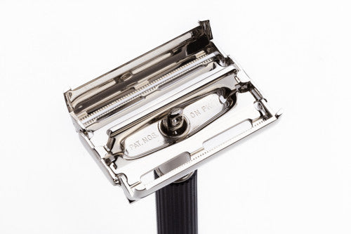 1974 Gillette Black Handle Super Speed DE Safety Razor U4