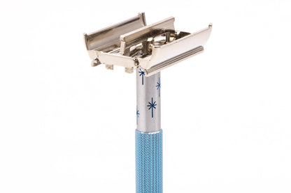 1964 J4 Gillette Blue Star Lady Gillette Double Edge Safety Razor Set | Original Condition