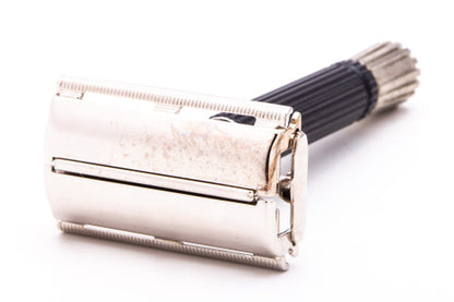 1971 R3 Gillette Black Handle Super Speed Safety Razor  | Rhodium Revamp