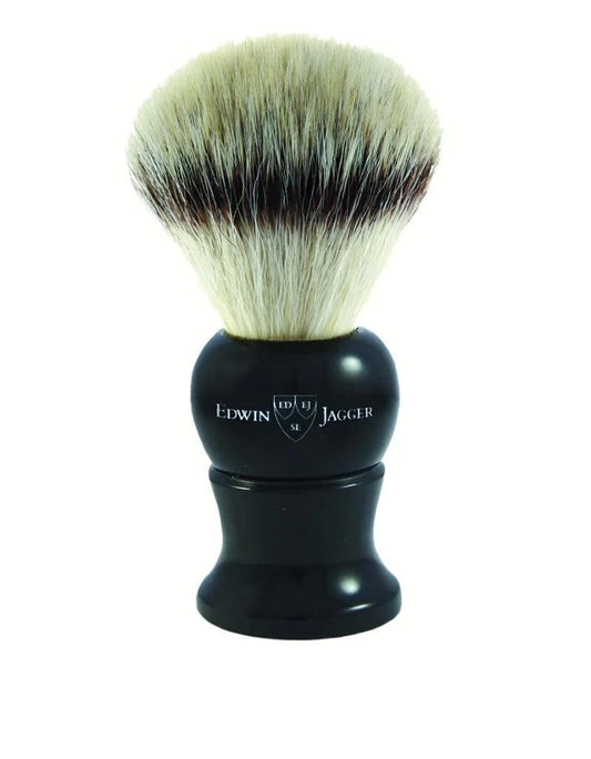 Edwin Jagger | Imitation Ebony with Synthetic Silver Tip Fiber, Large