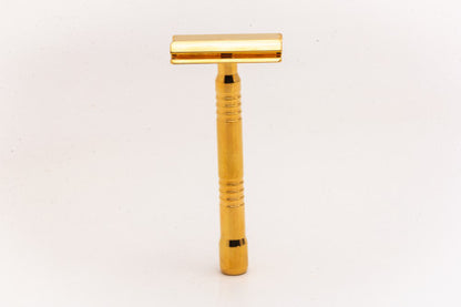 Yates Precision Shaving  Model 921-H Solid Bar Double Edge Safety Razor | 24k Gold Revamp