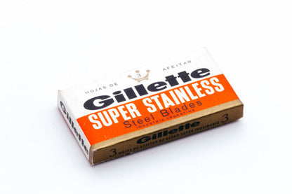 NOS 30 Gillette Super Stainless - Made in Argentina - Double Edge Razor Blades
