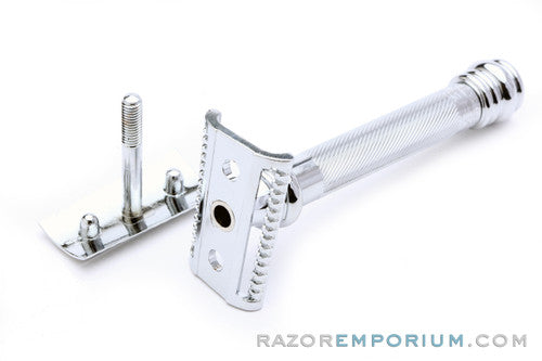 SCRATCH & DENT Merkur 39C - HD Long Handle Barber Pole Safety Razor, Slant Bar