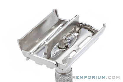 1959 Gillette Flare Tip DE Super Speed Safety Razor Factory Nickel Revamp E1
