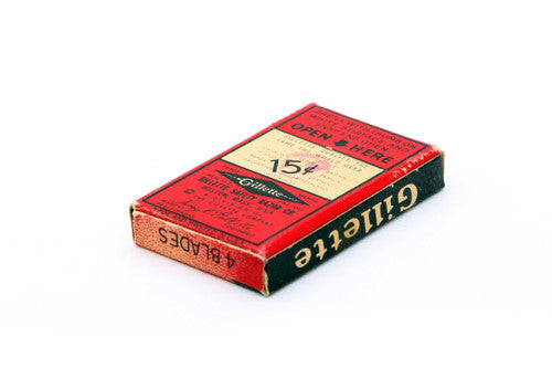 1938-1940's Gillette Thin Red Double Edge DE (4) - New Old Stock (NOS) Razor Blades