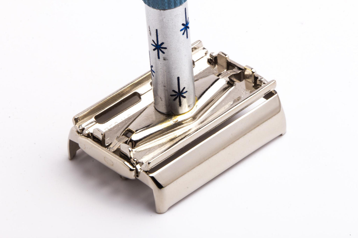 1966 L3 Gillette Blue Star Lady Gillette Double Edge Safety Razor | Factory Nickel Revamp