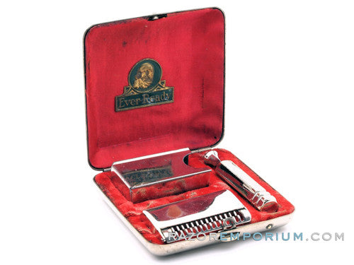 Ever Ready 1912 Style Single Edge Safety Razor w/ Cigarette Case & Blade Bank
