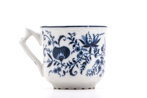 Vintage Mustache Saver Coffee Mug | Floral Blue