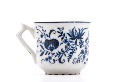 Vintage Mustache Saver Coffee Mug | Floral Blue