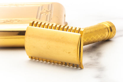 1920 Gillette New Improved Gold Tuckaway Double Edge Safety Razor Set | Original Condition