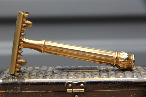 Gillette 1920's Basketweave Pocket Edition - Old Type  (DE) Travel Set
