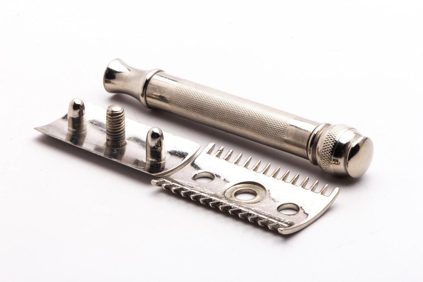 1910 Gillette Ball End Old Type Double Edge Safety Razor | Factory Nickel Revamp